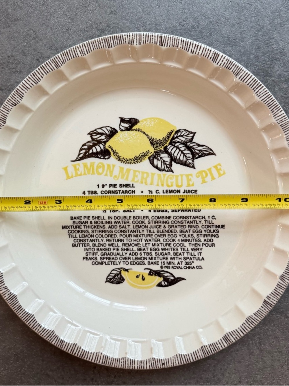 Lemon Meringue Pie Ceramic Serving Plate - Yellow and Cream - Picture 4 of 4